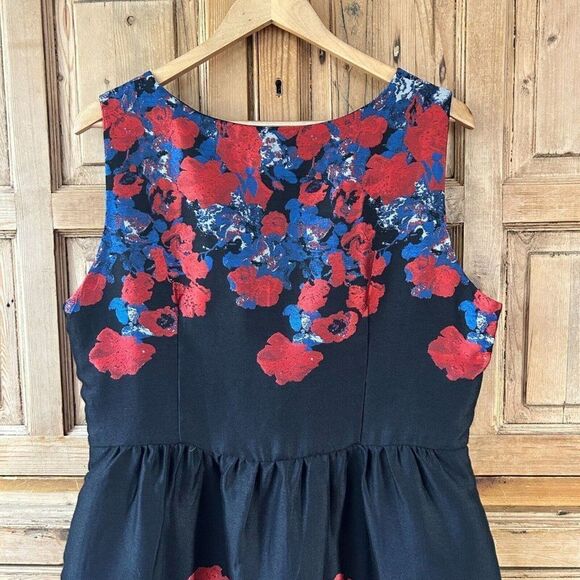 NWT‎ Frock Shop XL Black Red Sleeveless Floral Dress - Picture 11 of 14
